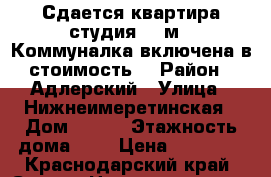 Сдается квартира-студия 33 м2. Коммуналка включена в стоимость. › Район ­ Адлерский › Улица ­ Нижнеимеретинская › Дом ­ 163 › Этажность дома ­ 3 › Цена ­ 20 000 - Краснодарский край, Сочи г. Недвижимость » Квартиры аренда   